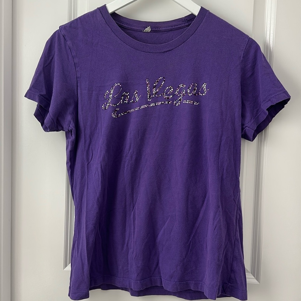 Las Vegas Sequined Purple T Shirt